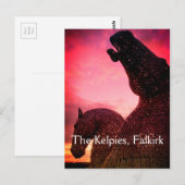 Het Kelpies-briefkaart, hoge paardenstaarten Briefkaart (Voorkant / Achterkant)