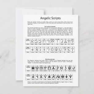 Het Keltische alfabet Angelic Script Chart