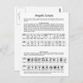 Het Keltische alfabet Angelic Script Chart Briefkaart (Voorkant / Achterkant)