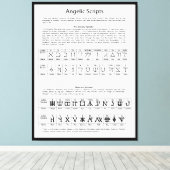 Het Keltische alfabet Angelic Script Chart Canvas Afdruk (Insitu (Houten vloer))