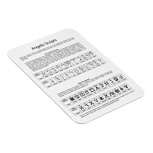 Het Keltische alfabet Angelic Script Chart Magneet (Rechterzijde)