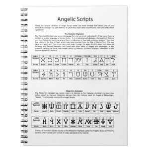 Het Keltische alfabet Angelic Script Chart Notitieboek