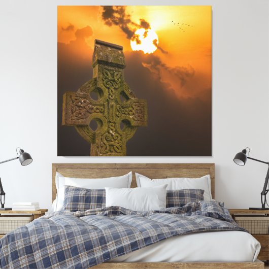 Het Keltische kruis Canvas Afdruk (Insitu (Slaapkamer))