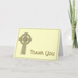 Het Keltische Kruis in Goud en het Ivoor Mythic Bedankkaart