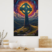 Het Keltische kruis is een baken van hoop. Poster (Keuken)