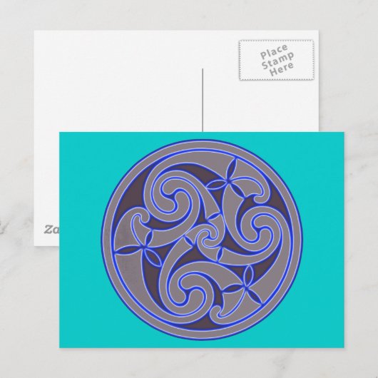 Het Keltische Spiraalvormige Ontwerp van de Kunst Briefkaart (Voorkant / Achterkant)