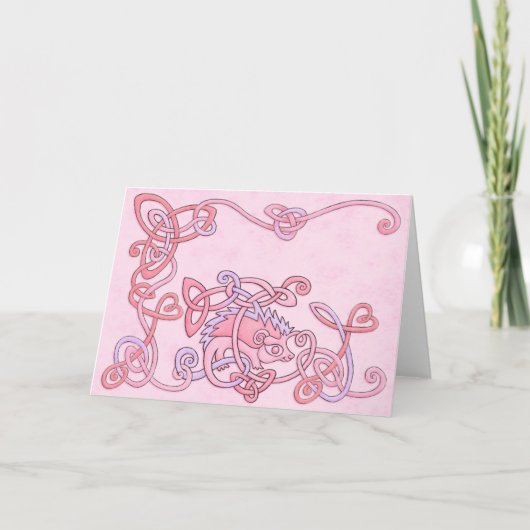 Het Keltische Wenskaart van de Egel Kaart (Voorkant)