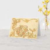 Het Keltische Wenskaart van de Vos Kaart (Gele Bloem)