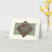 Het Keltische Wenskaart van Gryphons van de Kunst Kaart (Gele Bloem)