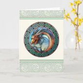 Het Keltische Wenskaart van het Ontwerp van de Kaart (Gele Bloem)