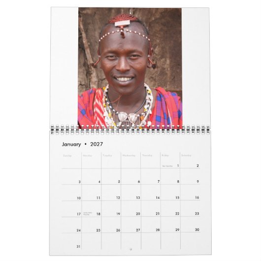 Het Keniaanse Masai-volk, kalender (Jan 2027)