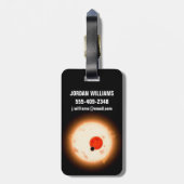 Het Kepler-16 systeem. Bagagelabel (Achterkant verticaal)