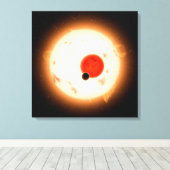 Het Kepler-16 systeem. Canvas Afdruk (Insitu (Houten vloer))