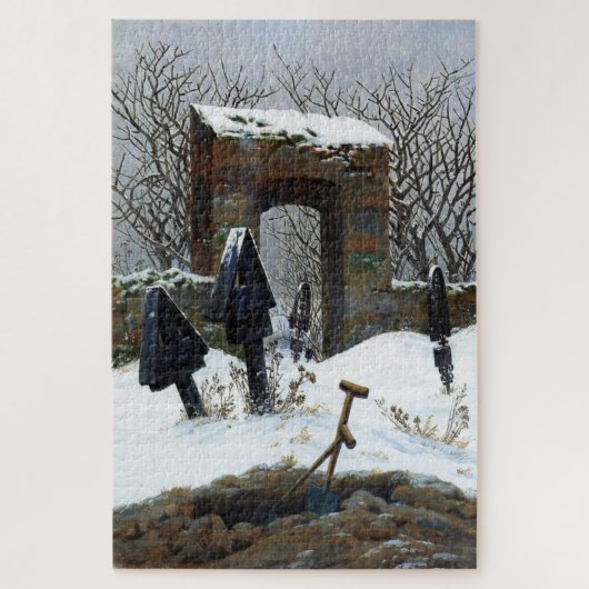 Het kerkhof onder sneeuw – Caspar David Friedrich Legpuzzel (Verticaal)