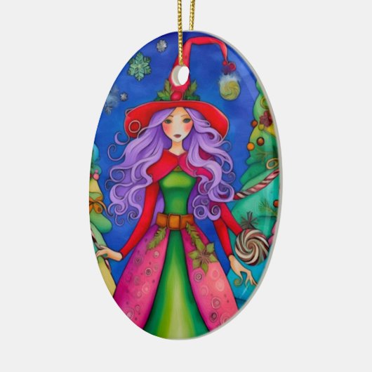 Het Kerst Heks 3 Design Vakantie Ornament (Links)