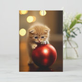 Het kerst kat feestdagenkaart (Staand voorkant)