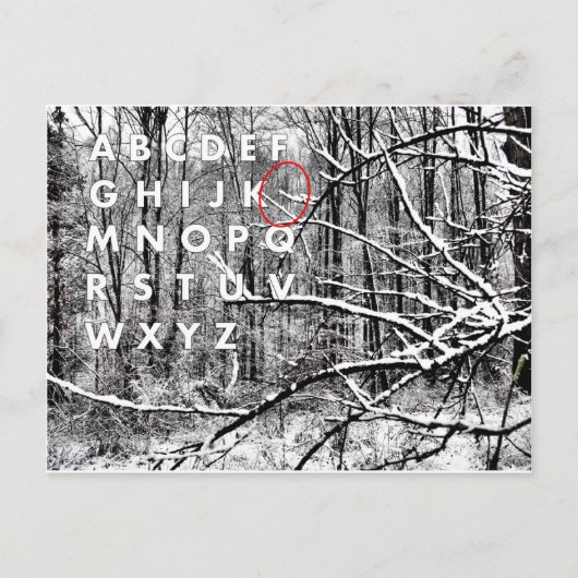 Het kerstalfabet feestdagenkaart (Voorkant)