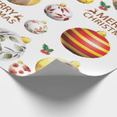 Het kerstbal-versierpatroon van de Foto aanpassen Cadeaupapier (Hoek)