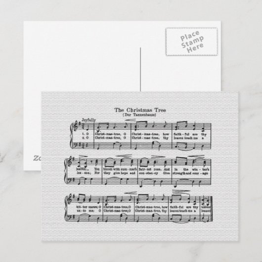 Het Kerstboom Song Briefkaart (Voorkant / Achterkant)