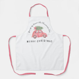 Het kerstboompron thuis brengen schort