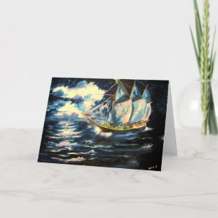 Het kerstboomschip feestdagen kaart