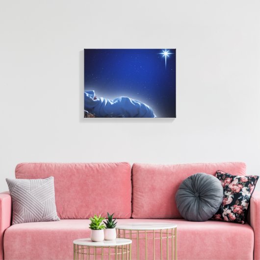 Het kerstcadeau canvas afdruk (Insitu (Woonkamer))