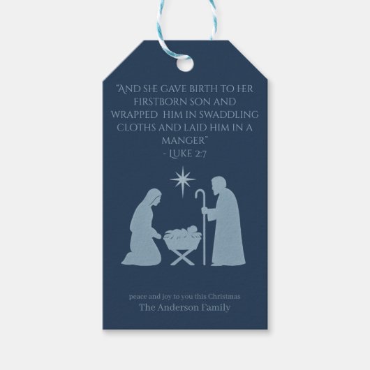 Het Kerstcadeau-etiket – Geboorte van Jezus Cadeaulabel (Voorkant)