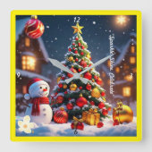 Het kerstcadeau van Snowman Vierkante Klok (Voorkant)