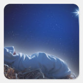 Het kerstcadeau vierkante sticker (Voorkant)