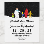 Het kerstcadeaulabel voor feestwijn wijn etiket (Enkel label)