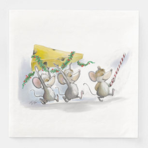 Het kerstcadeautje Napkin binnenhalen Servetten