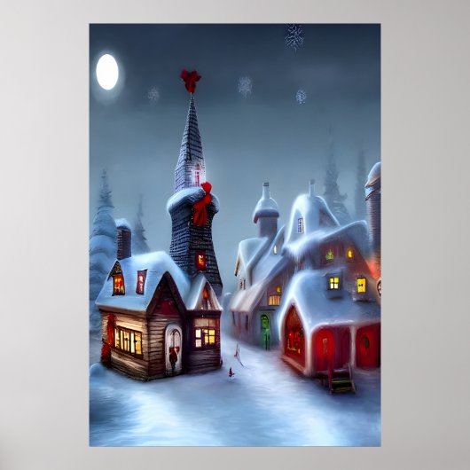 Het kerstdorp | AI Art Poster (Voorkant)