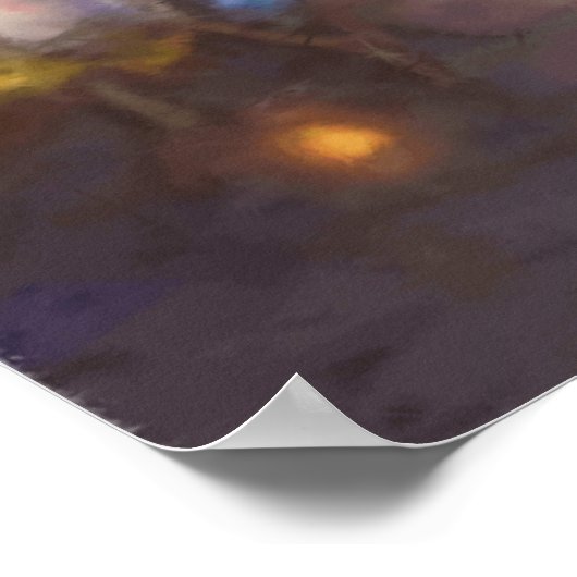 Het kerstdorp Fantasy Snowy Landschap Poster (Hoek)