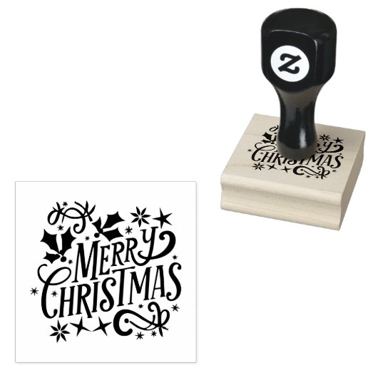 het kerstfeest rubberstempel (Gestempeld)