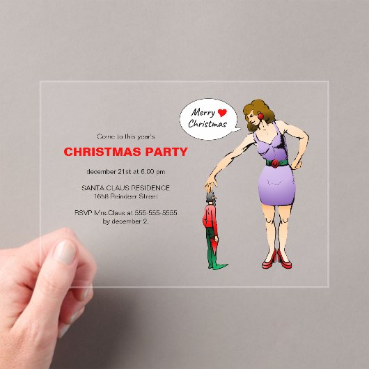 Het kerstfeest van de lieve vrouw acryl uitnodigingen (Insitu (Draagbaar))