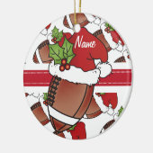 Het kerstFootball van het Pet van Santa personalis Keramisch Ornament (Links)