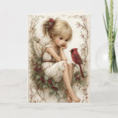 Het kerstgebed van een kardinaal feestdagen kaart (Voorkant)