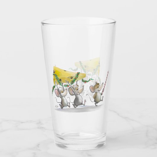 Het kerstkaasbekertje spelen glas (Voorkant)