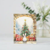 Het kerstkonijn briefkaart (Staand voorkant)