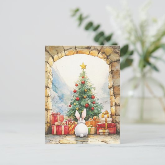 Het kerstkonijn briefkaart (Staand voorkant)