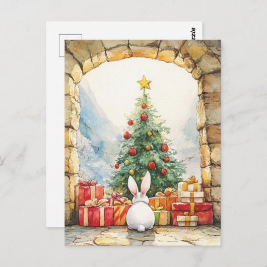 Het kerstkonijn briefkaart (Voorkant / Achterkant)