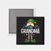 Het Kerstmis Familie Pyjama Feest van de Oma Elf Magneet (Voorkant / Achterkant)