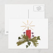 Het Kerstmis Gedrukte Design van de Bloem Feestdagenkaart (Voorkant / Achterkant)