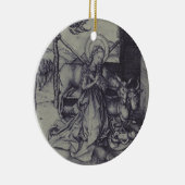 Het Kerstmisgebeuren Stark Ink Art Keramisch Ornament (Rechts)