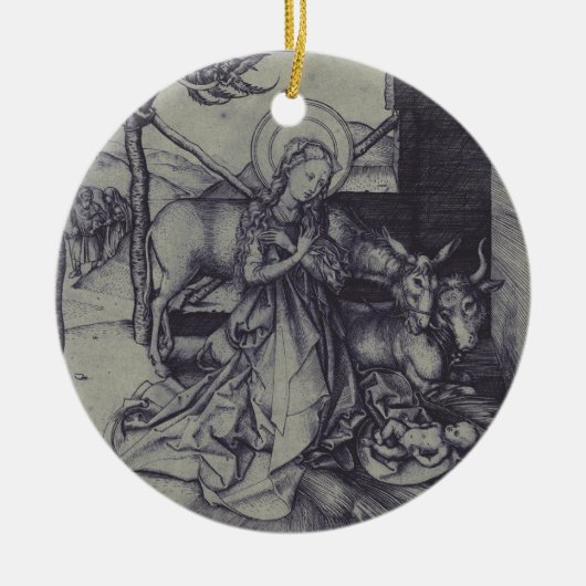Het Kerstmisgebeuren Stark Ink Art Keramisch Ornament (Voorkant)