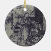 Het Kerstmisgebeuren Stark Ink Art Keramisch Ornament (Achterkant)