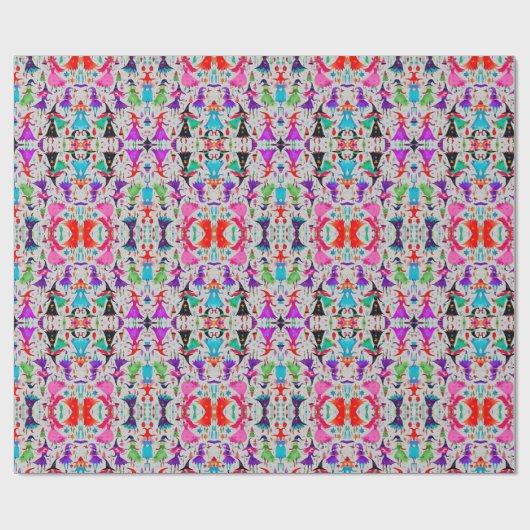 Het Kerstmisheks 7 Ontwerp Verpakkingsdocument Cadeaupapier (Vlak)