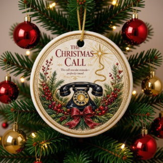 Het Kerstmisoproep Lichtgekleurd Keramisch Ornament
