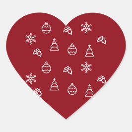 Het kerstpatroon I Hart Sticker