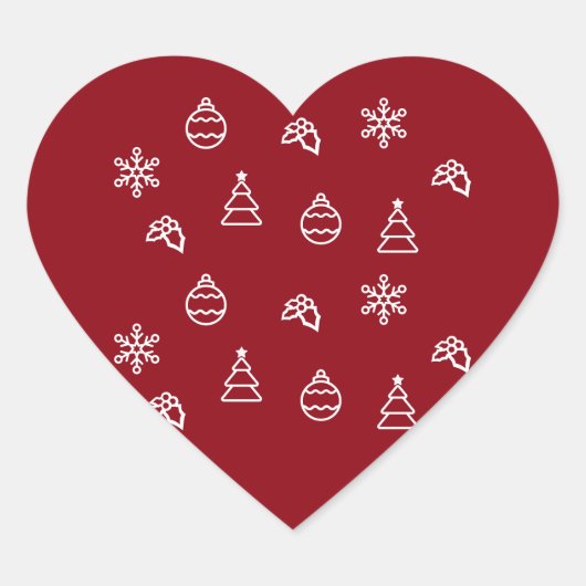 Het kerstpatroon I Hart Sticker (Voorkant)
